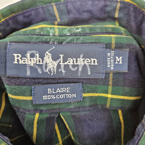 Ralph Lauren‎ Shirt Mens Medium Button Down Plaid Long Sleeve M Casual Preppy - Picture 9 of 10